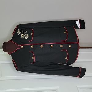 Westport 1962 Black Military Inspired Embroidered Jacket, Size L